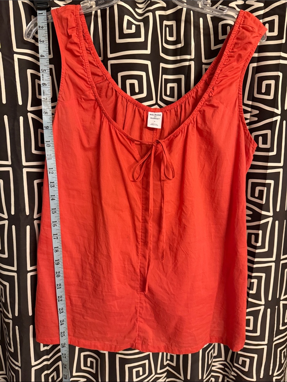 Melrose and Market Coral Red Tie-Front Scoop Tank